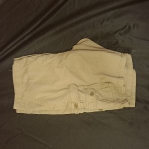 Lee Dungaree Tan Khaki Cargo Shorts Big Cell Phone Pckt 42W New Condition (rare)